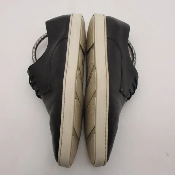 Santoni Atlantis Oxfords Shoes Men’s Size 8.5 Black Leather Low Top Sneaker